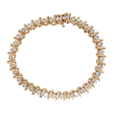 Estate: 14K Yellow Gold 5CTW S Link Diamond Bracelet